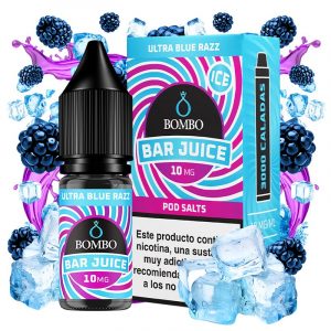 ULTRA BLUE RAZZ ICE 10ml - Bombo Bar Juice - Nicotina : 10mg, Tamaño : 10 ml